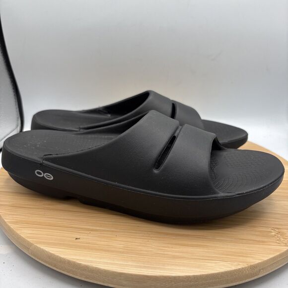 OOFOS OOahh Slide Women’s US 9/EU 40 Black Recovery Comfort Foam Sandal - Picture 1 of 10